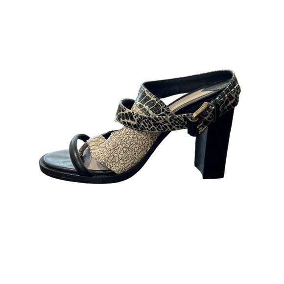 DEREK LAM Crosby Shoes - DEREK LAM Crosby Women's Heels Shirin Snake Stappy Sandal Leather Size 10